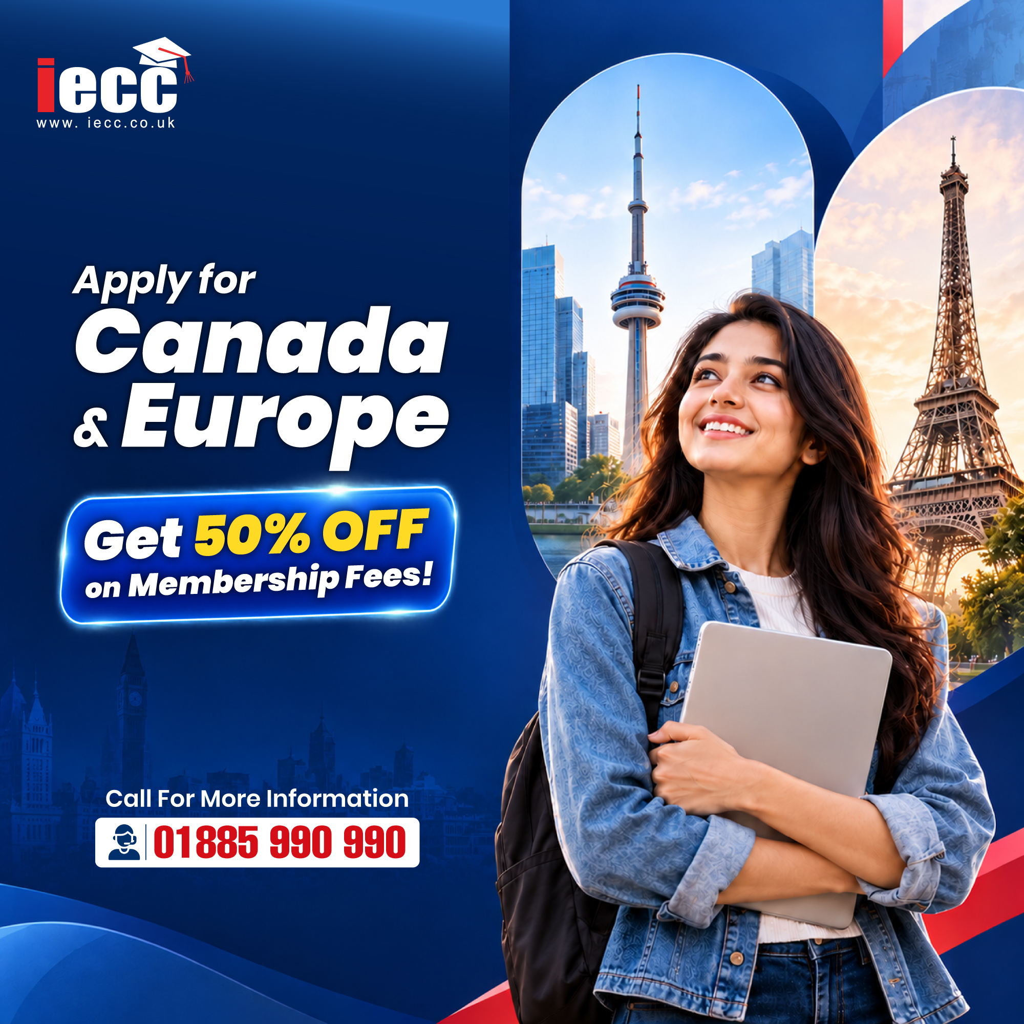 Apply for Canada & Europe and Get 50% OFF on membership Fees!